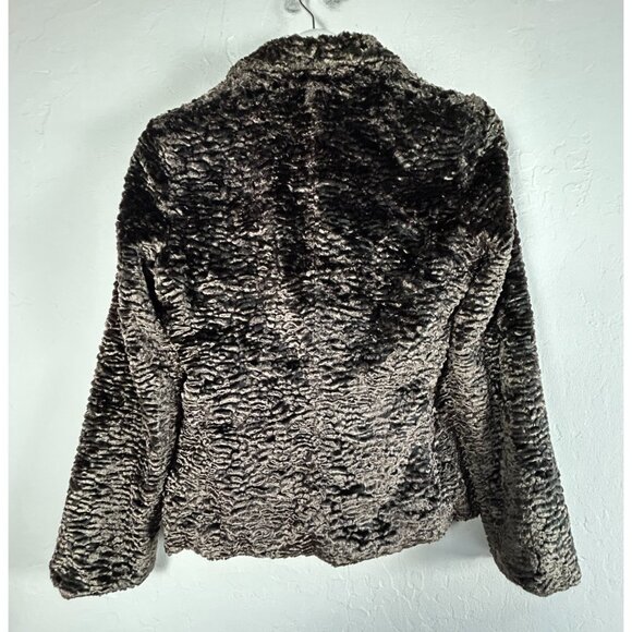 Wendy Hil Women's Long Sleeve Faux Fur Coat Jacket Collared Lined Brown Size 4 - Picture 2 of 10